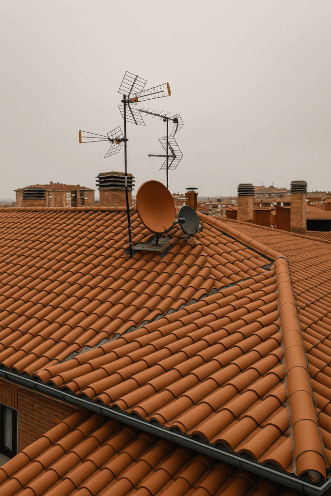 Impermeabilización de cubierta con paso de antenas
